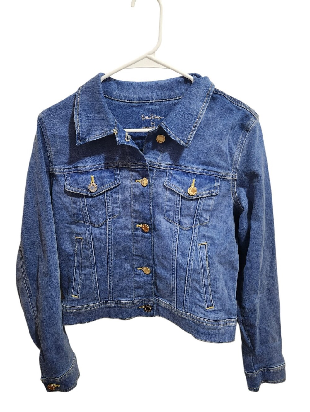 Women's Lilly Pulitzer Seaspray Denim Jacket Size Medium